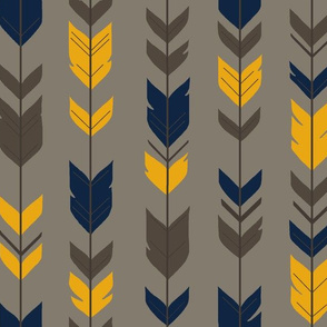 Arrow Feathers-navy/gold/brown