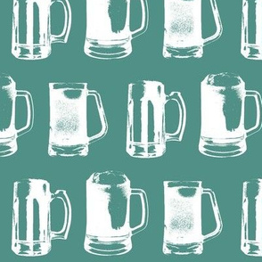 Beer Mugs on Turquoise // Large