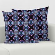  Pink and Blue Kaleidoscope Quatrefoil Large