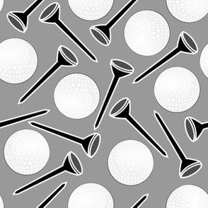 golf balls and tees grayscale 40