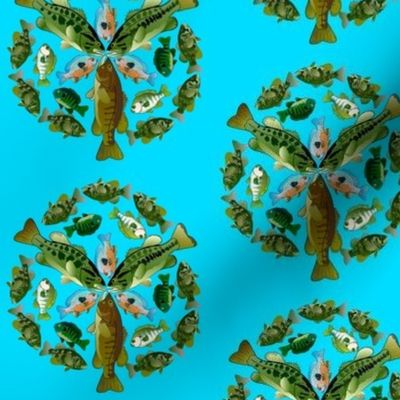 Sunfish and Bass Tree Flower Pattern