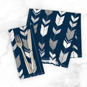 Arrow Feather-navy/greys