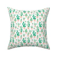 Cactus garden and succulent cacti plants for summer cool scandinavian style gender neutral green