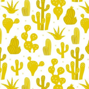 Cactus garden and succulent cacti plants for summer cool scandinavian style gender neutral mustard yellow