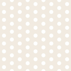 White Polka Dots on Cream - Large