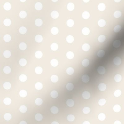 White Polka Dots on Cream