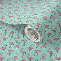 Flamingo Pink on Mint Tiny