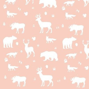 woodland animals // peach