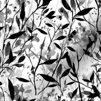 Wandering Wildflowers Black and White