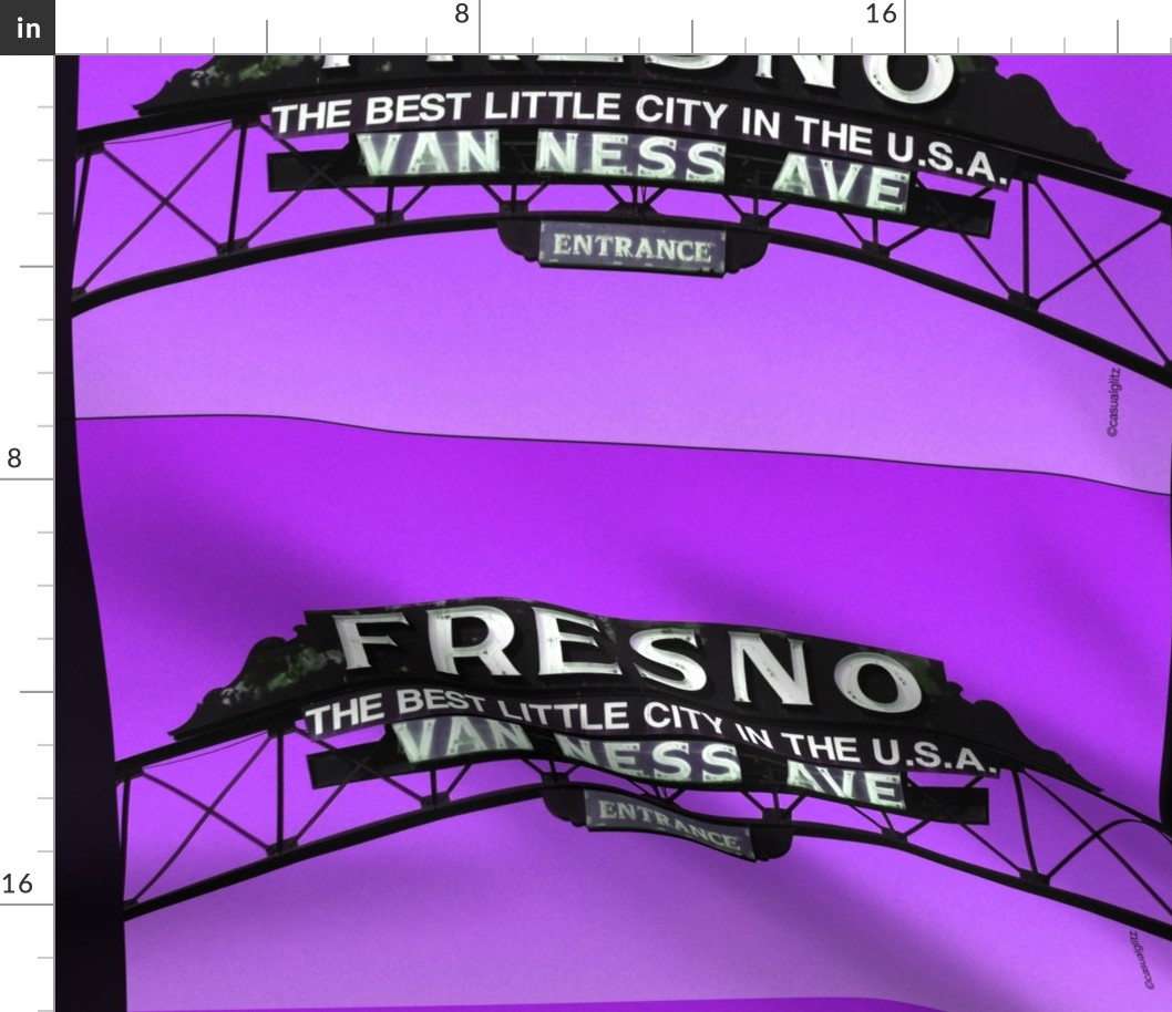 Fresno Sign Pillow Design (purple)