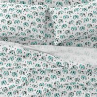 Elephants Geometric with Triangles Mint green