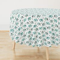 Elephants Geometric with Triangles Mint green