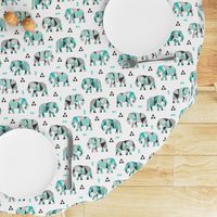 Elephants Geometric with Triangles Mint green