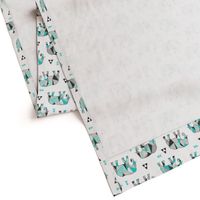 Elephants Geometric with Triangles Mint green