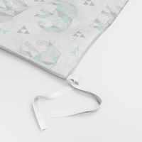 Elephants Geometric with Triangles Mint green