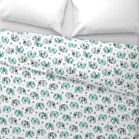 Elephants Geometric with Triangles Mint green