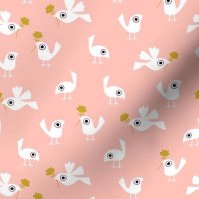 Spring birds on peach