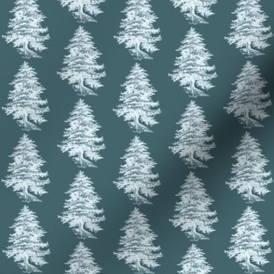 Teal and White Forest Tree