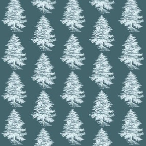 Teal and White Forest Tree