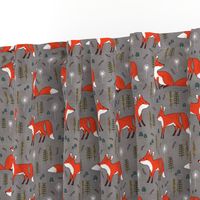 foxes on gray