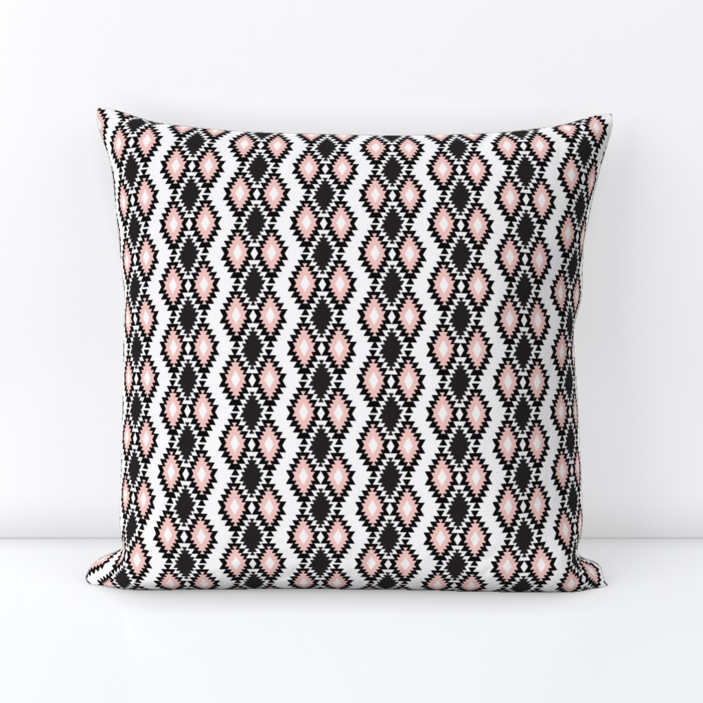 Southwestern Aztec - Black and Blush Pink