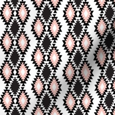 Southwestern Aztec - Black and Blush Pink