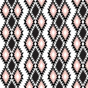 Southwestern Aztec - Black and Blush Pink