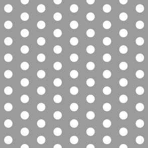 White Polka Dots on Grey - Large