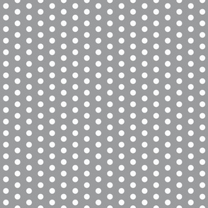 White Polka Dots on Grey