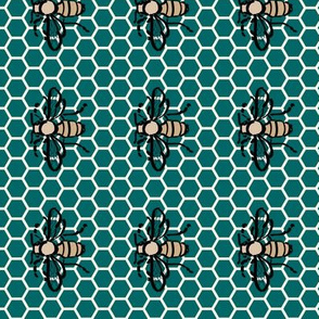 Honeybee-honeycomb-green
