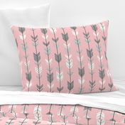 Arrow Feathers- pink/grey/white