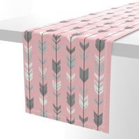 Arrow Feathers- pink/grey/white