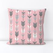 Arrow Feathers- pink/grey/white