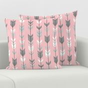 Arrow Feathers- pink/grey/white