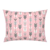 Arrow Feathers- pink/grey/white