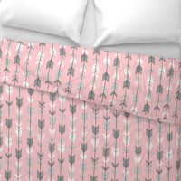 Arrow Feathers- pink/grey/white