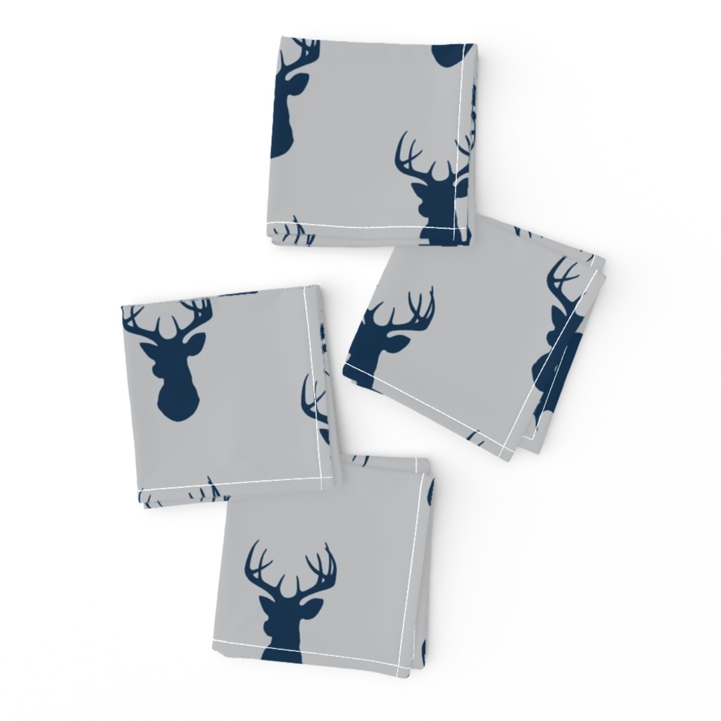 Deer - grey/navy - baby boy woodland nursery