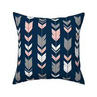 arrow Feathers- navy/coral/grey