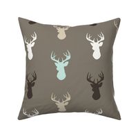 Deer- taupe/brown/mint/white/tan