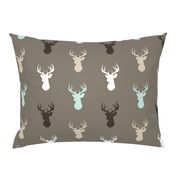 Deer- taupe/brown/mint/white/tan