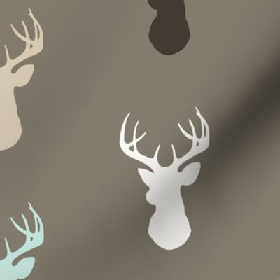 Deer- taupe/brown/mint/white/tan