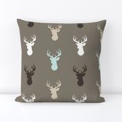 Deer- taupe/brown/mint/white/tan