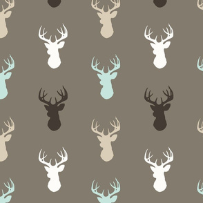 Deer- taupe/brown/mint/white/tan