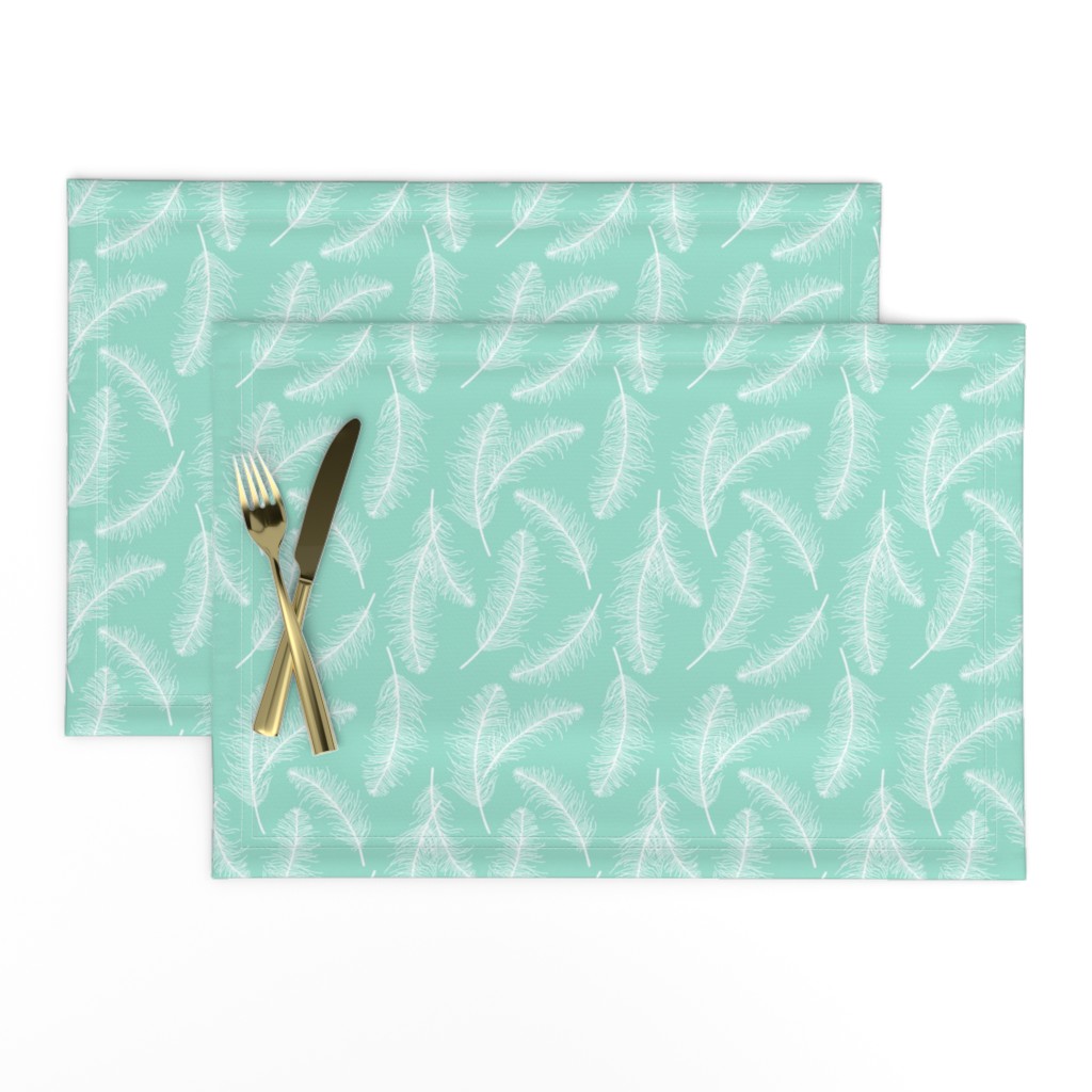 Feathers on mint