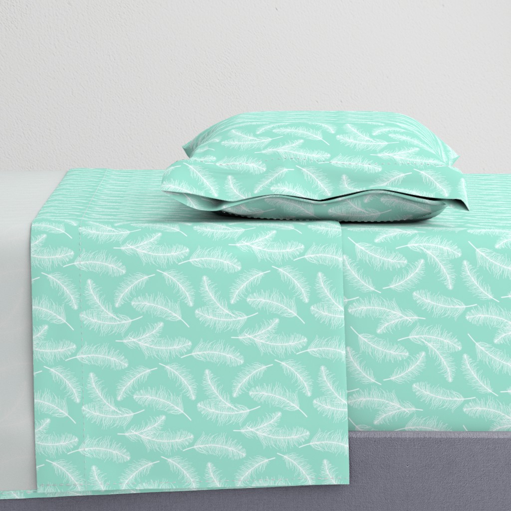 Feathers on mint