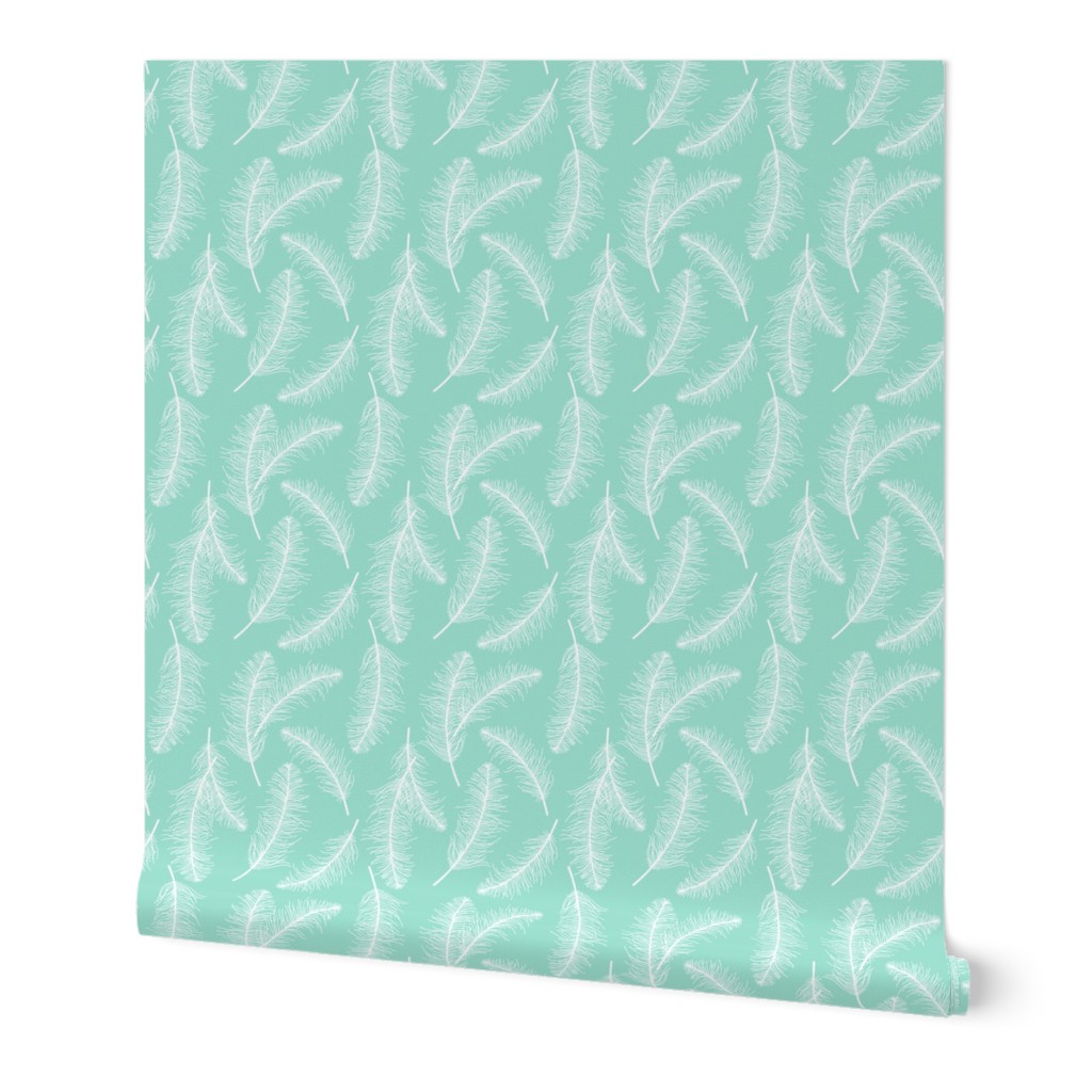 Feathers on mint