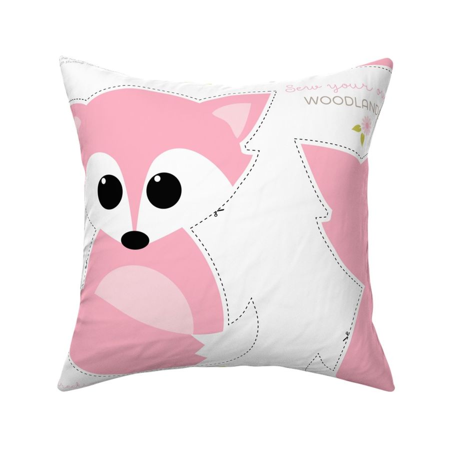 Multicolor 18x18 Cute Animal Pattern Accessories Cute Pattern Baby Fox Holding Heart Balloon Pastel Pink Gift Throw Pillow 