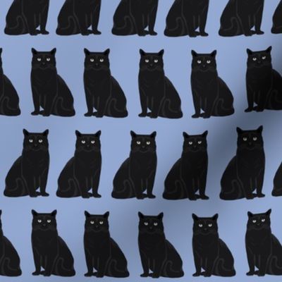 cat black cat pastel blue purple cute cats cat lady fabric cat lady design sweet kitten 