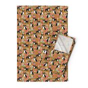 boston terrier pet dog dogs puppy florals flowers cute dog pet flowers vintage style dog fabric