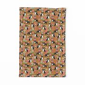 boston terrier pet dog dogs puppy florals flowers cute dog pet flowers vintage style dog fabric